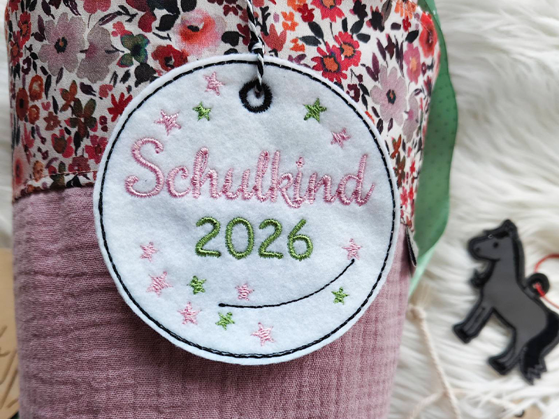 Schulkind Kitakind Anhänger - ITH-Stickdatei